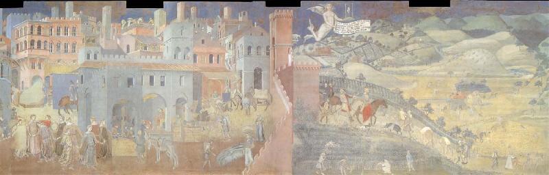 Ambrogio Lorenzetti Allegory of the peace oil painting picture